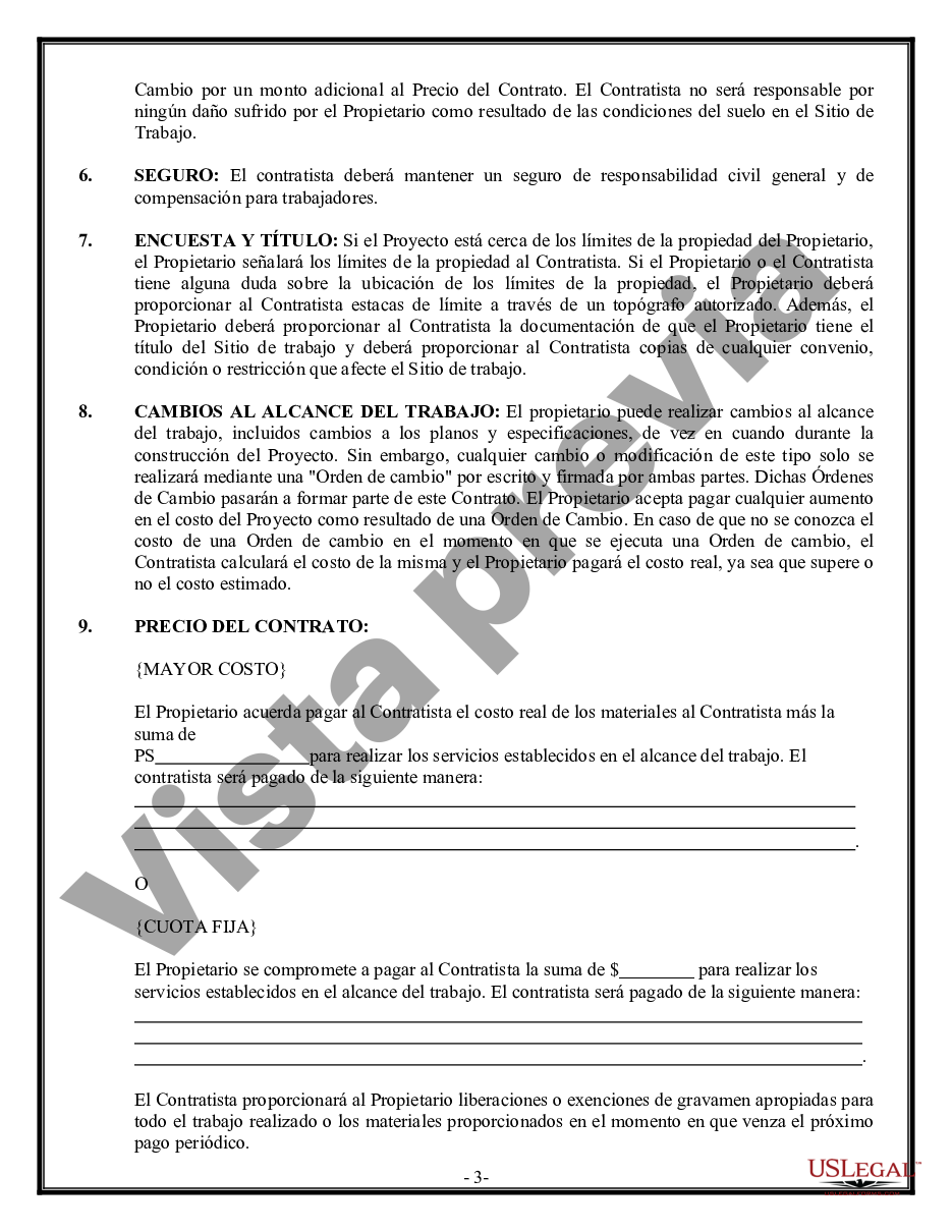 Florida Contrato de Drenaje para Contratista | US Legal Forms