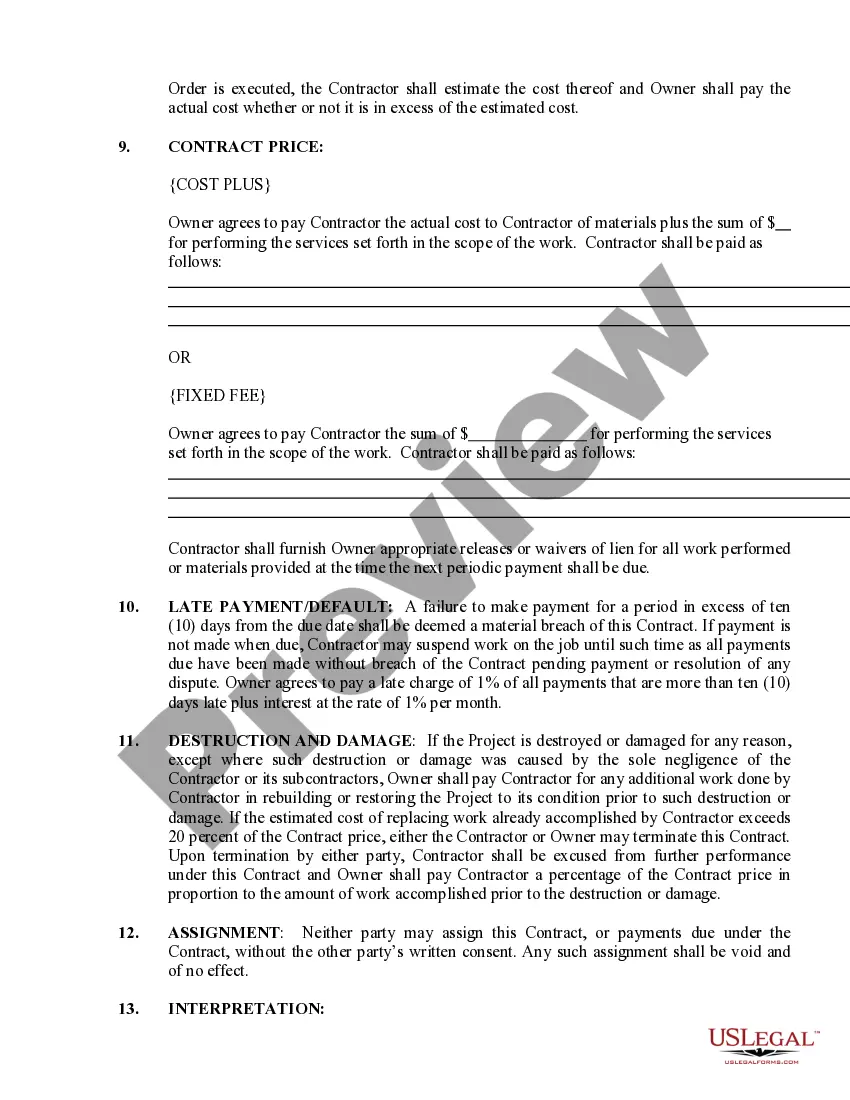 Preview Foundation Contract for Contractor