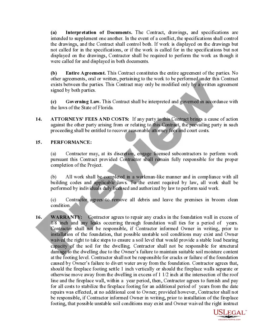 Preview Foundation Contract for Contractor