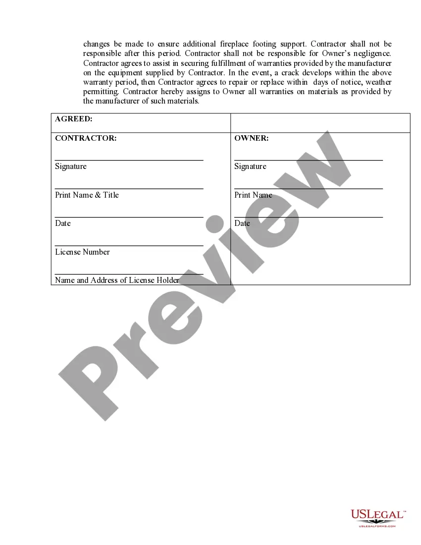 Preview Foundation Contract for Contractor