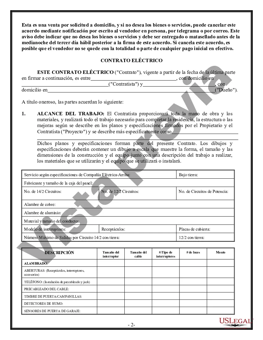 Preview Contrato Eléctrico para Contratista