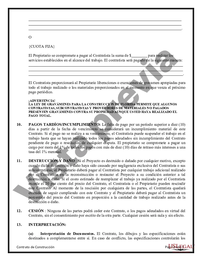 Preview Costo del contrato de construcción más o tarifa fija