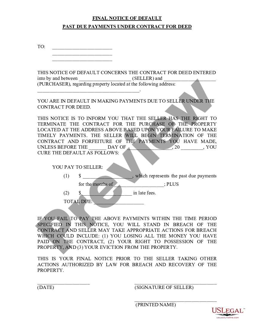 final default notice template