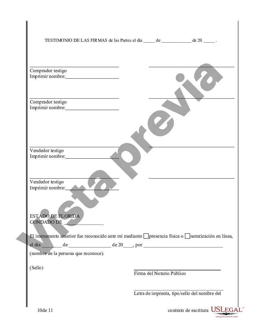 Preview Acuerdo o Contrato de Escritura de Venta y Compra de Bienes Raíces a/k/a Terreno o Contrato de Ejecución