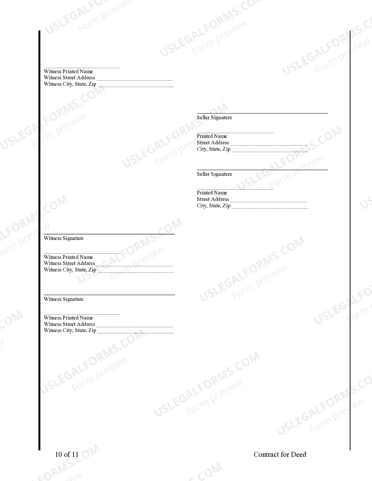 Preview Agreement or Contract for Deed for Sale and Purchase of Real Estate a/k/a Land or Executory Contract