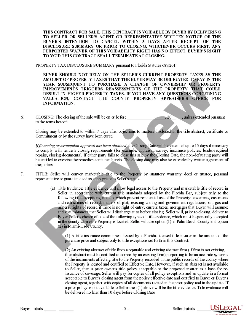 Preview Contract for Sale and Purchase of Real Estate with No Broker for Residential Home Sale Agreement