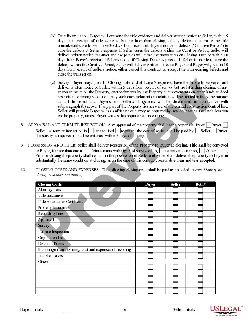 Preview Contract for Sale and Purchase of Real Estate with No Broker for Residential Home Sale Agreement