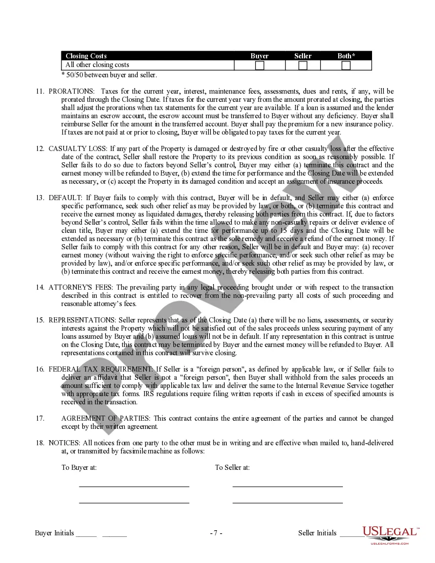 Preview Contract for Sale and Purchase of Real Estate with No Broker for Residential Home Sale Agreement