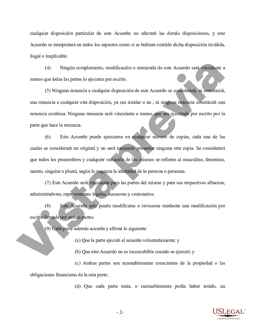 Preview Enmienda al Acuerdo Prenupcial o Prematrimonial