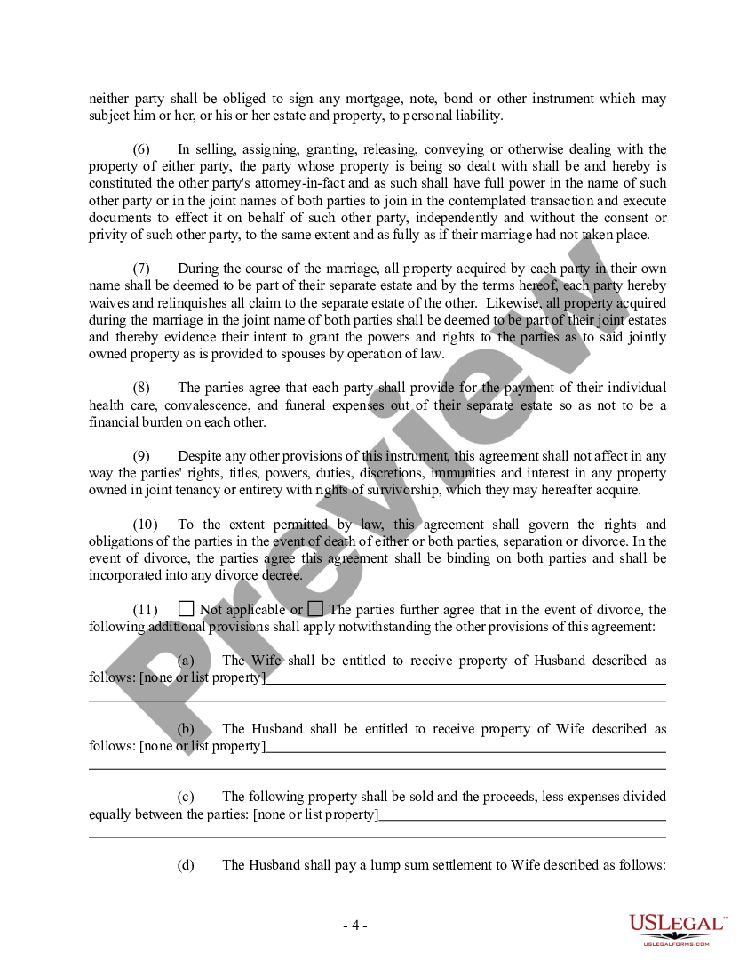 Florida Prenuptial Agreement Template