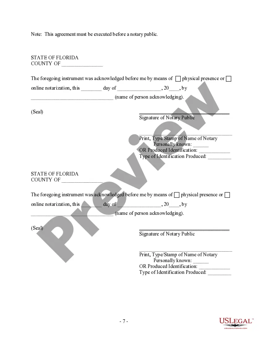 Preview Florida Prenuptial Premarital Agreement with Financial Statements