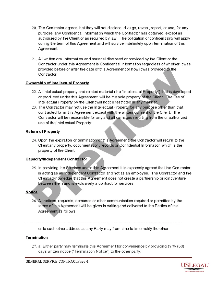 Preview General Service Contract