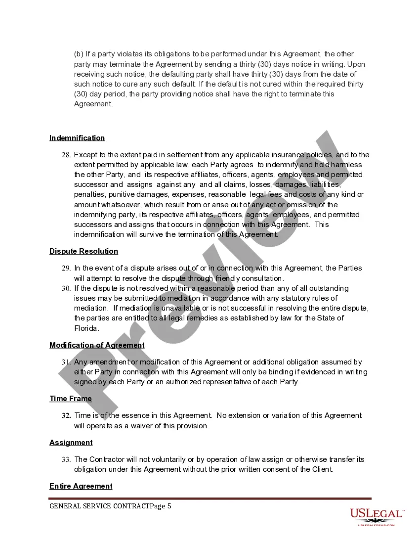 Preview General Service Contract