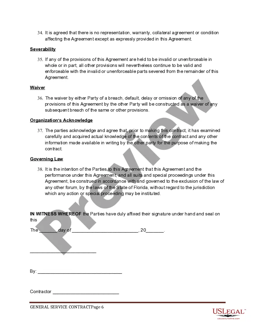 Preview General Service Contract