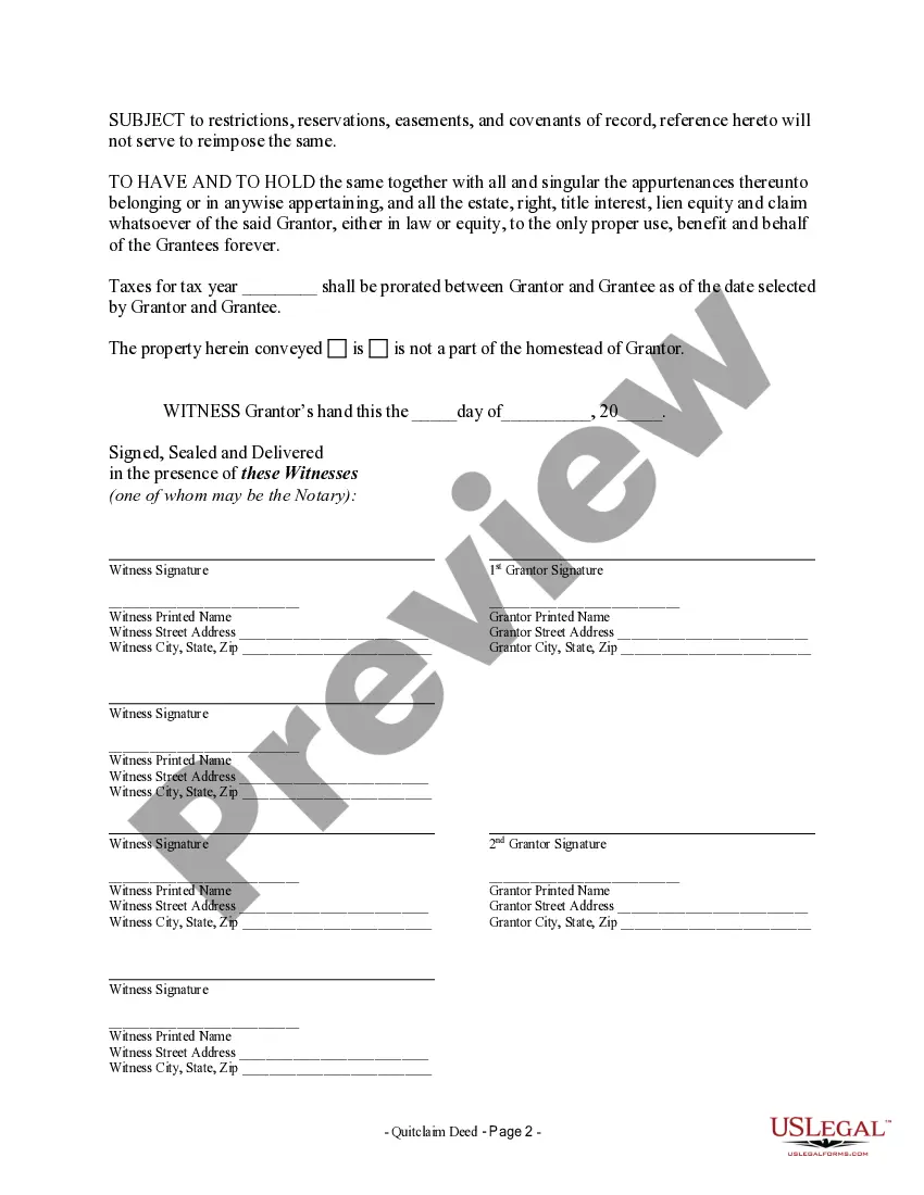 Preview Quitclaim Deed Curing Encroachment