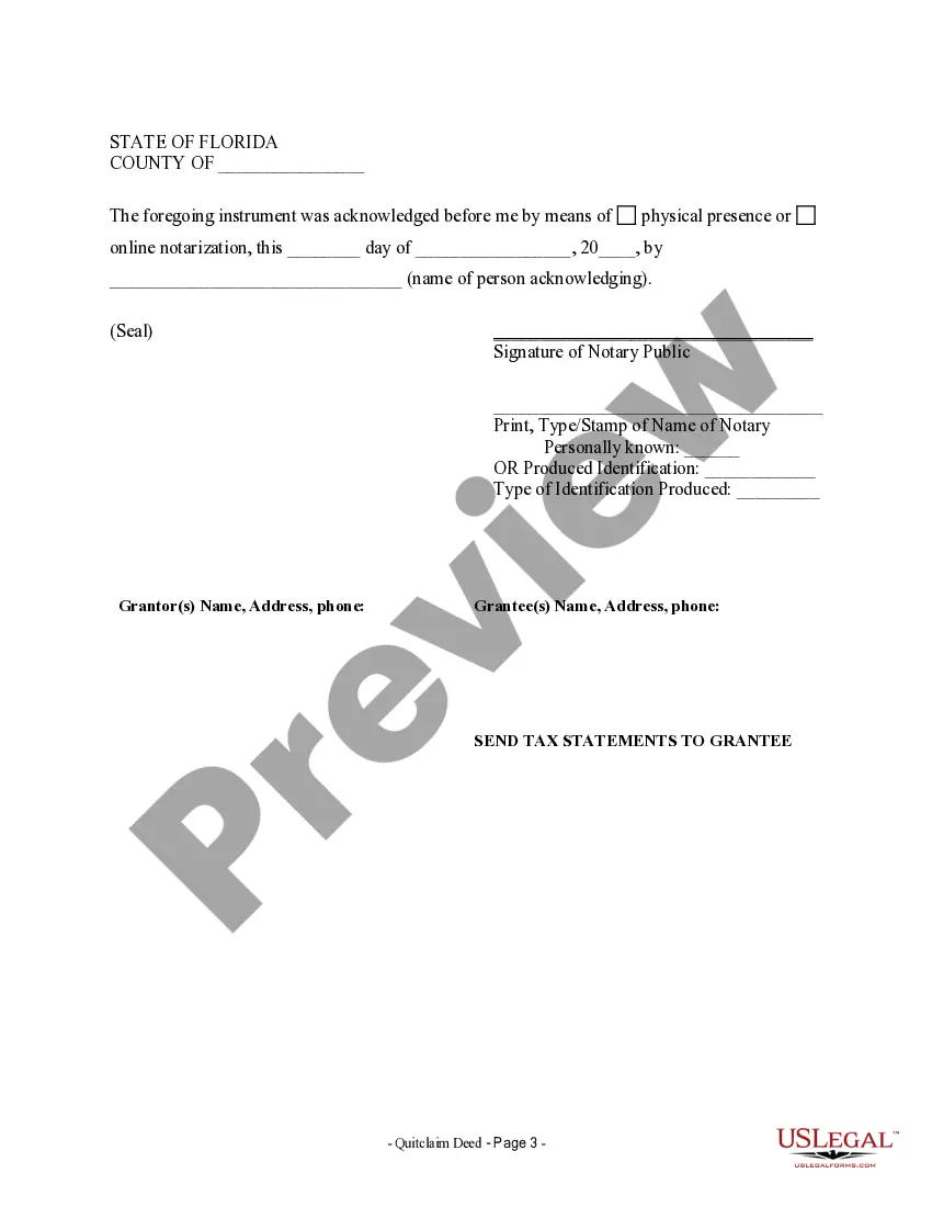 Preview Quitclaim Deed Curing Encroachment