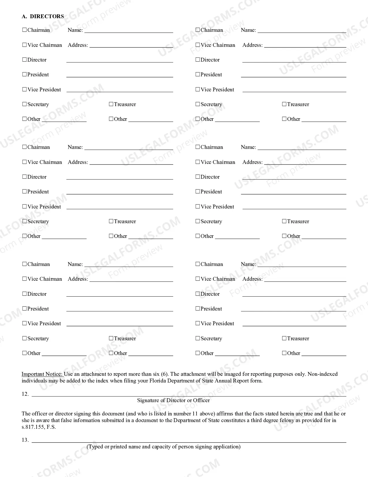 Preview Florida Registration of Foreign Corporation