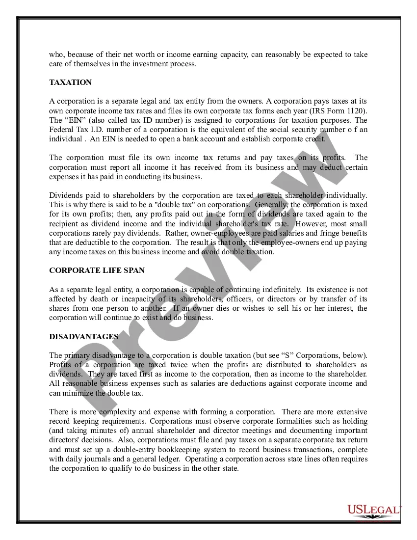 Preview Florida Business Incorporation Package to Incorporate Corporation