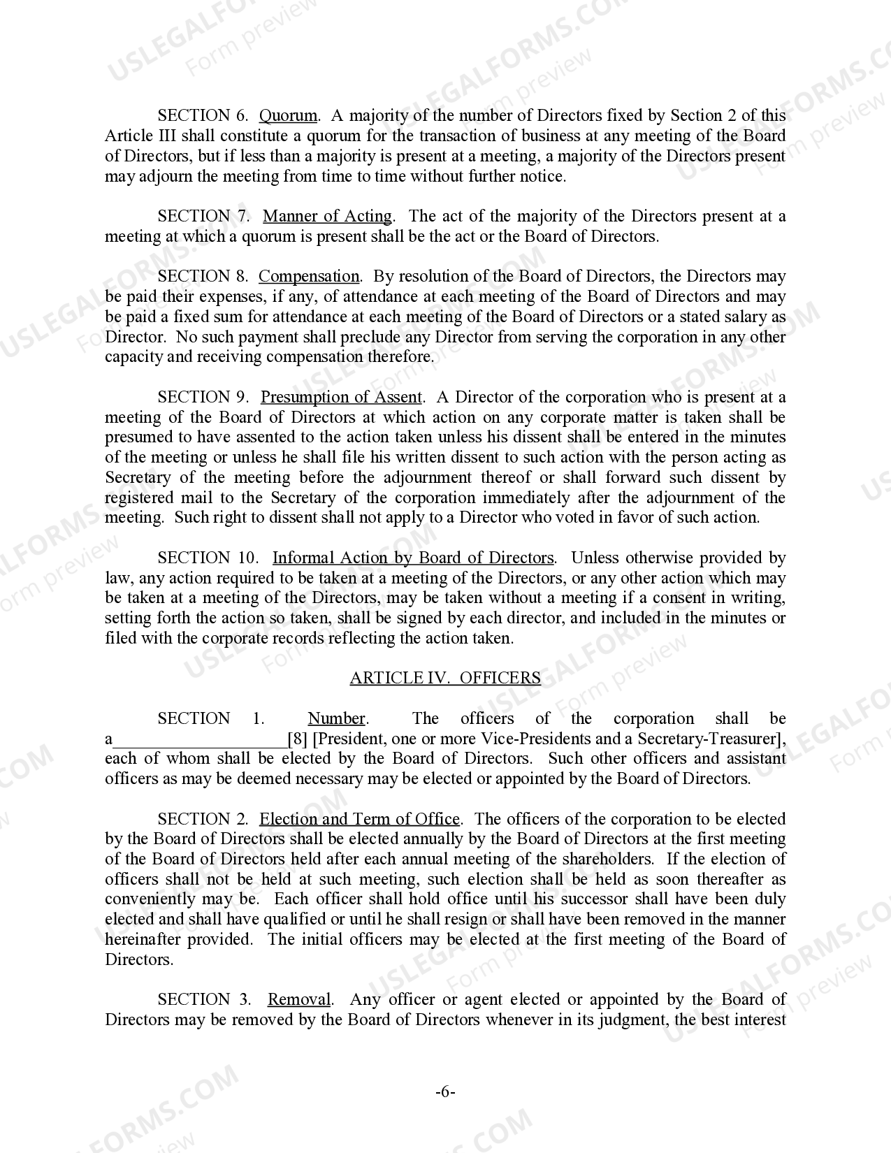 Florida Bylaws for Corporation Bylaws US Legal Forms