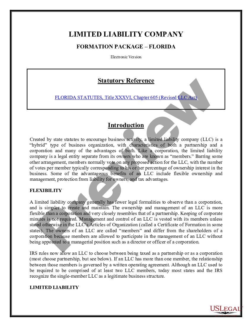 Jacksonville Florida Llc Formation For Rental Property Us Legal Forms 