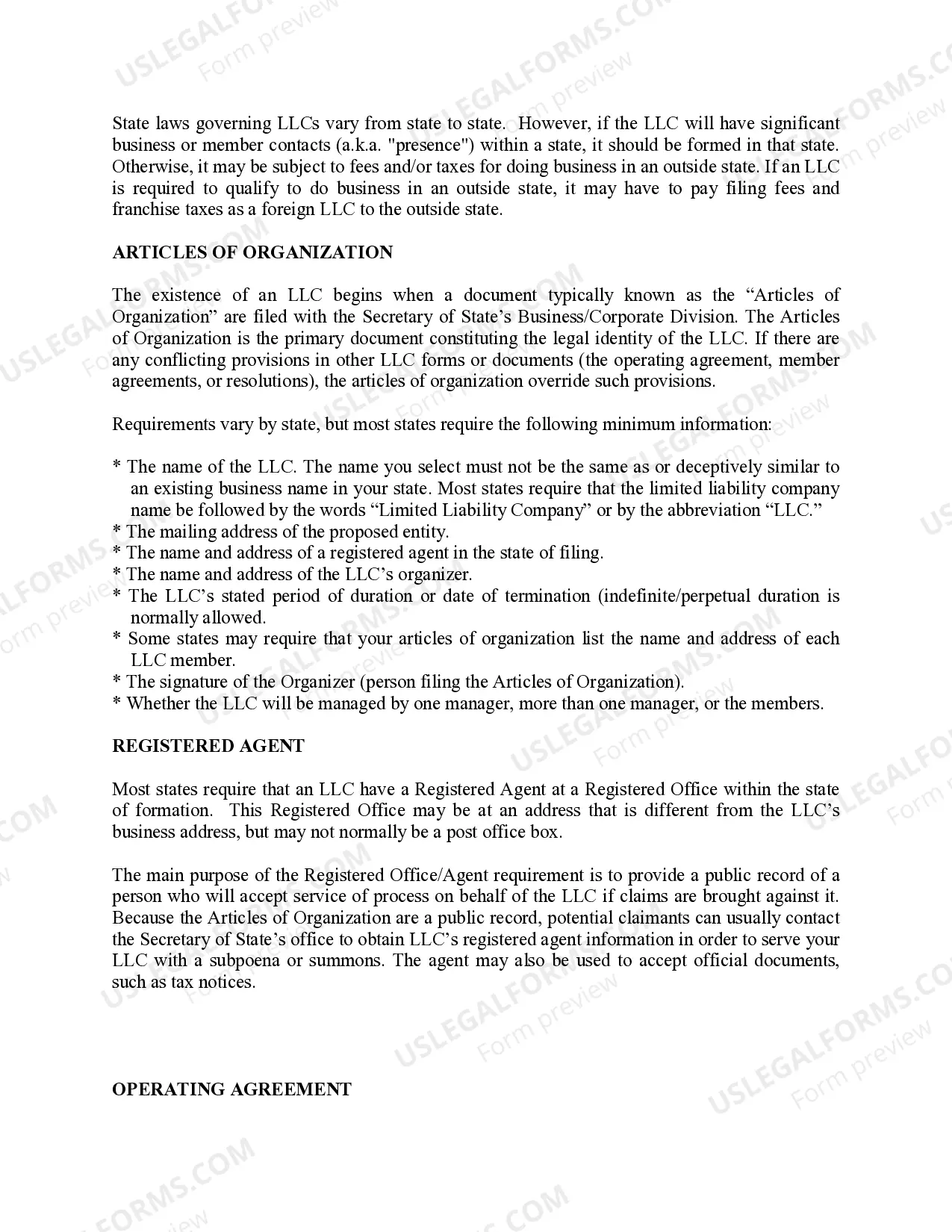 Preview Florida LLC Formation for Rental Property