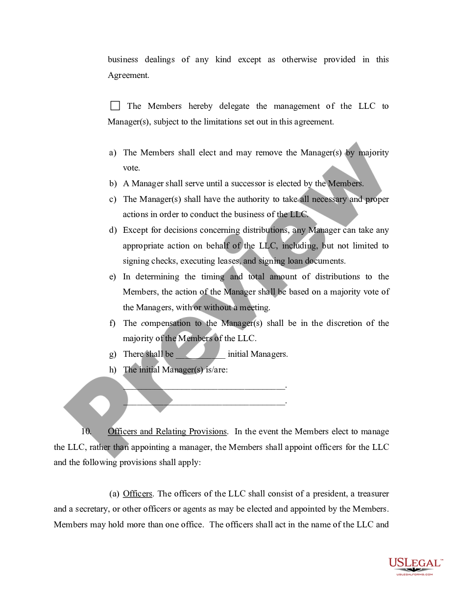 page 4 Limited Liability Company LLC Operating Agreement preview