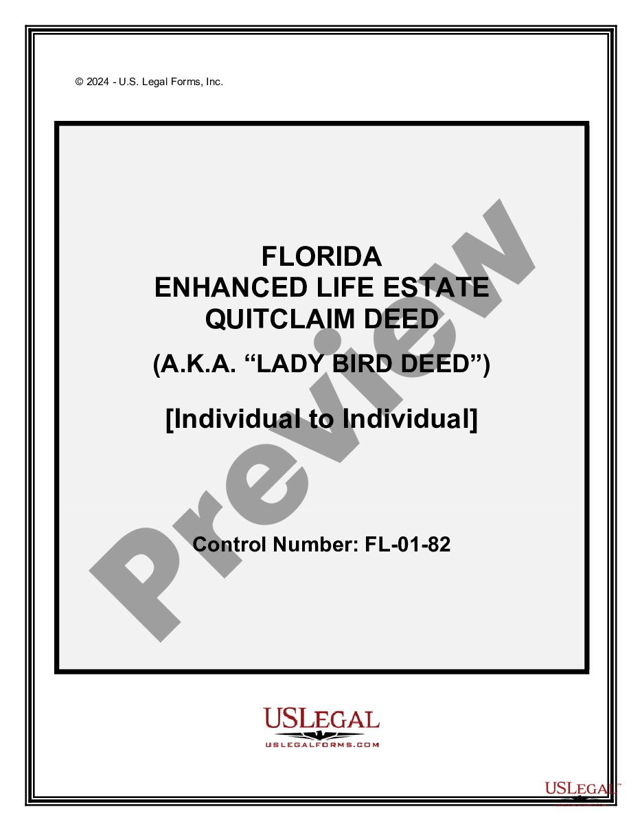 page 0 Enhanced Life Estate or Lady Bird Deed - Quitclaim - Individual to Individual preview