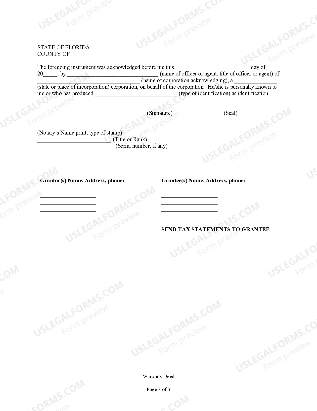 Preview Warranty Deed from Corporation to Husband and Wife