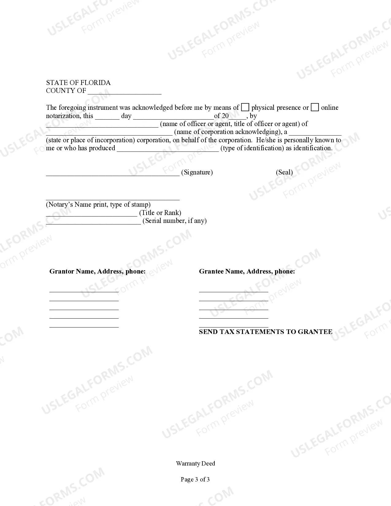 Preview Warranty Deed from Corporation to Individual