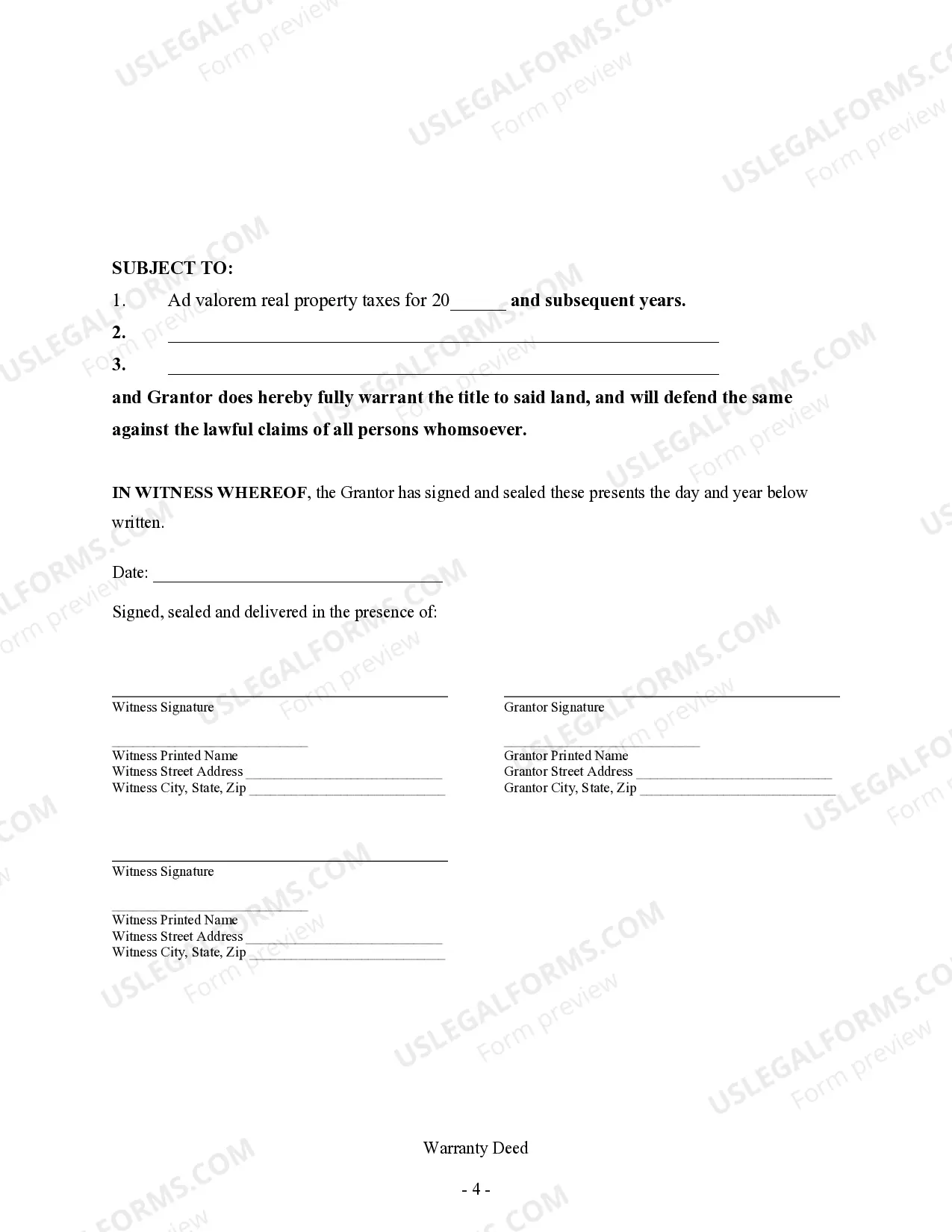 Preview Warranty Deed from Individual to a Trust