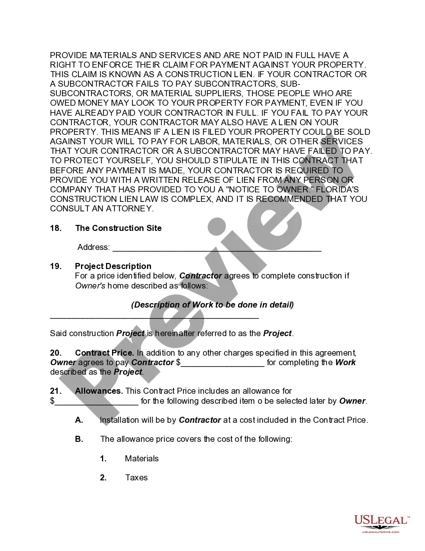 Preview Home Improvement Contract - Self-Employed