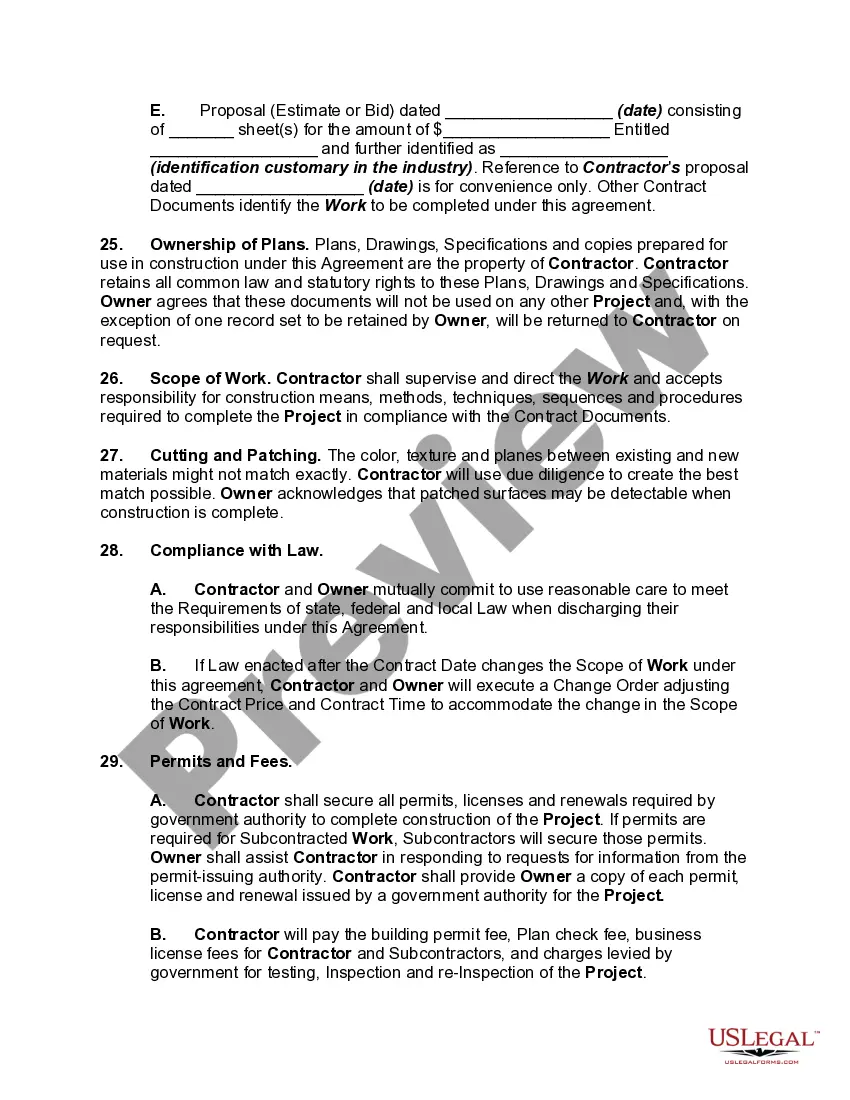 Preview Home Improvement Contract - Self-Employed