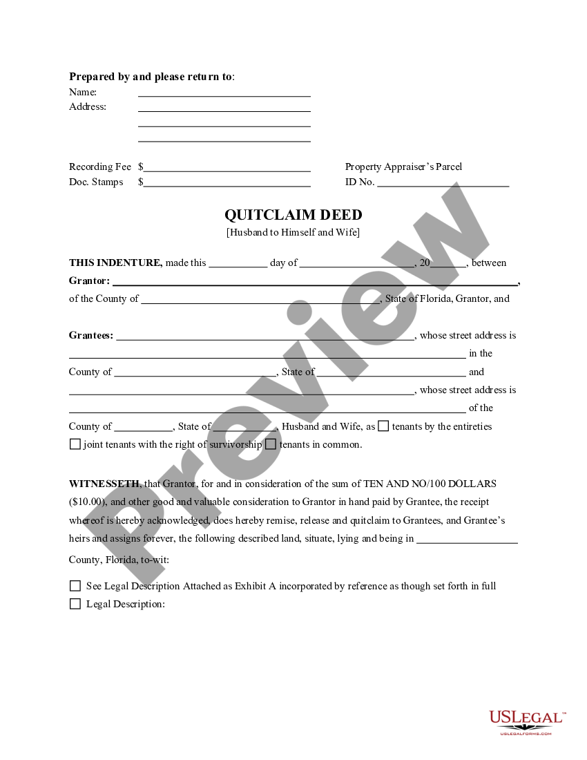 Examples Of Completed Florida Quit Claim Deed Forms US Legal Forms