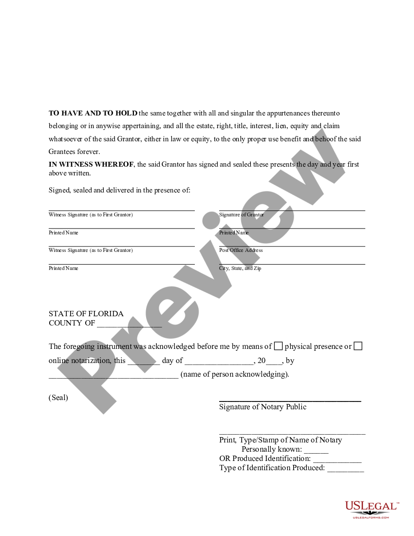 Florida Quitclaim Deed From Husband To Himself And Wife Example Of Completed Florida Quit 7537