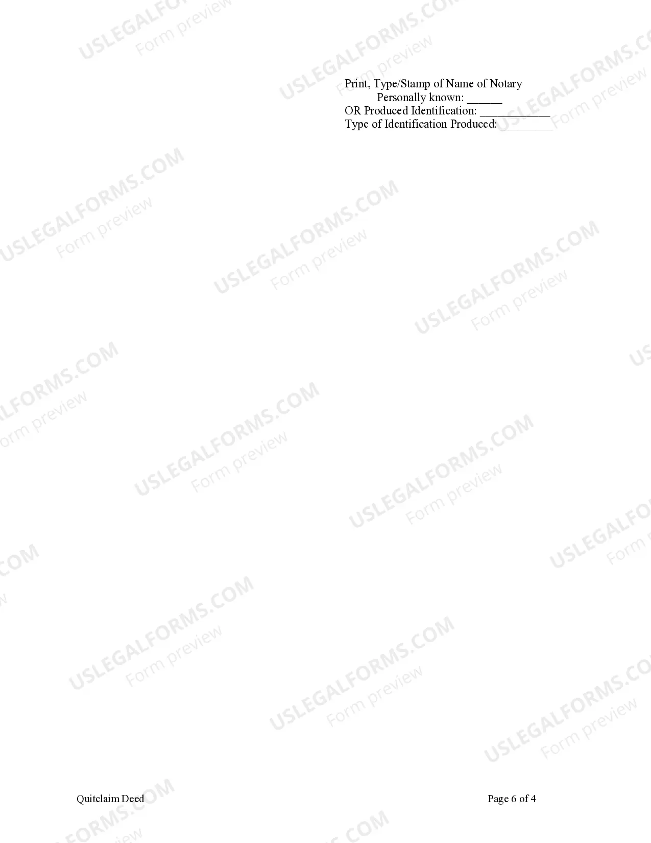 Preview Quitclaim Deed from Husband and Wife to Husband and Wife