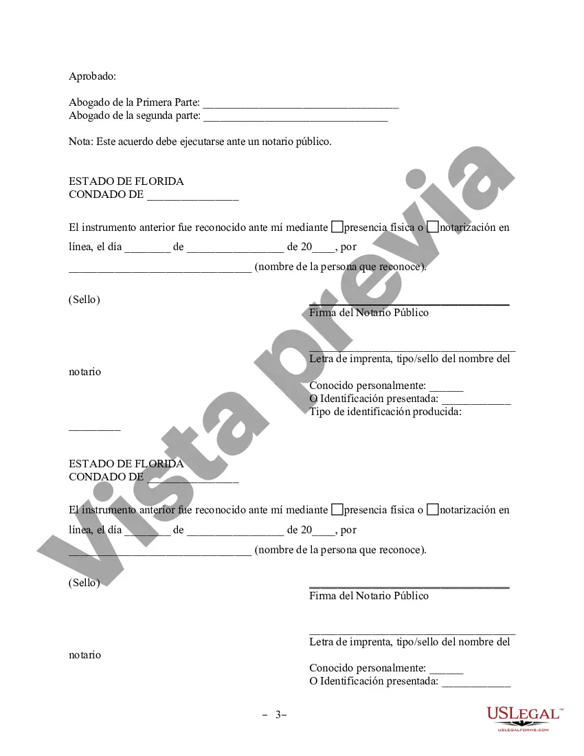 Preview Revocación del Acuerdo de Propiedad Postnupcial - Florida