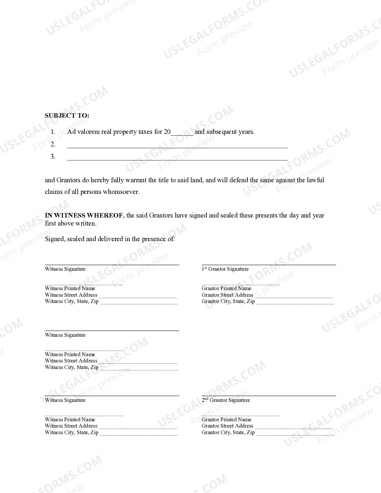 Preview Warranty Deed from Husband and Wife to an Individual