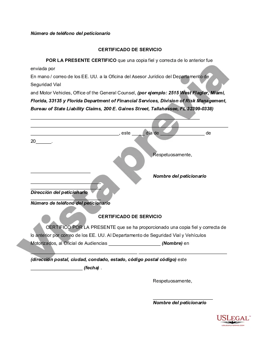 Preview Auto de Florida de Certiorari y apelación de suspensión de licencia