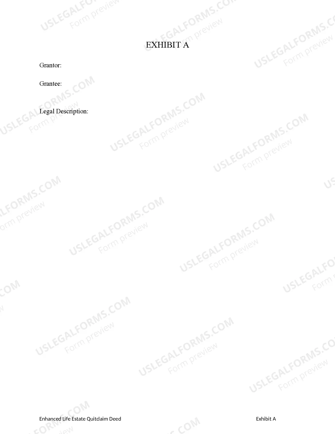 Preview Enhanced Life Estate or Lady Bird Deed - Quitclaim - Individual to Two Individual / Husband and Wife