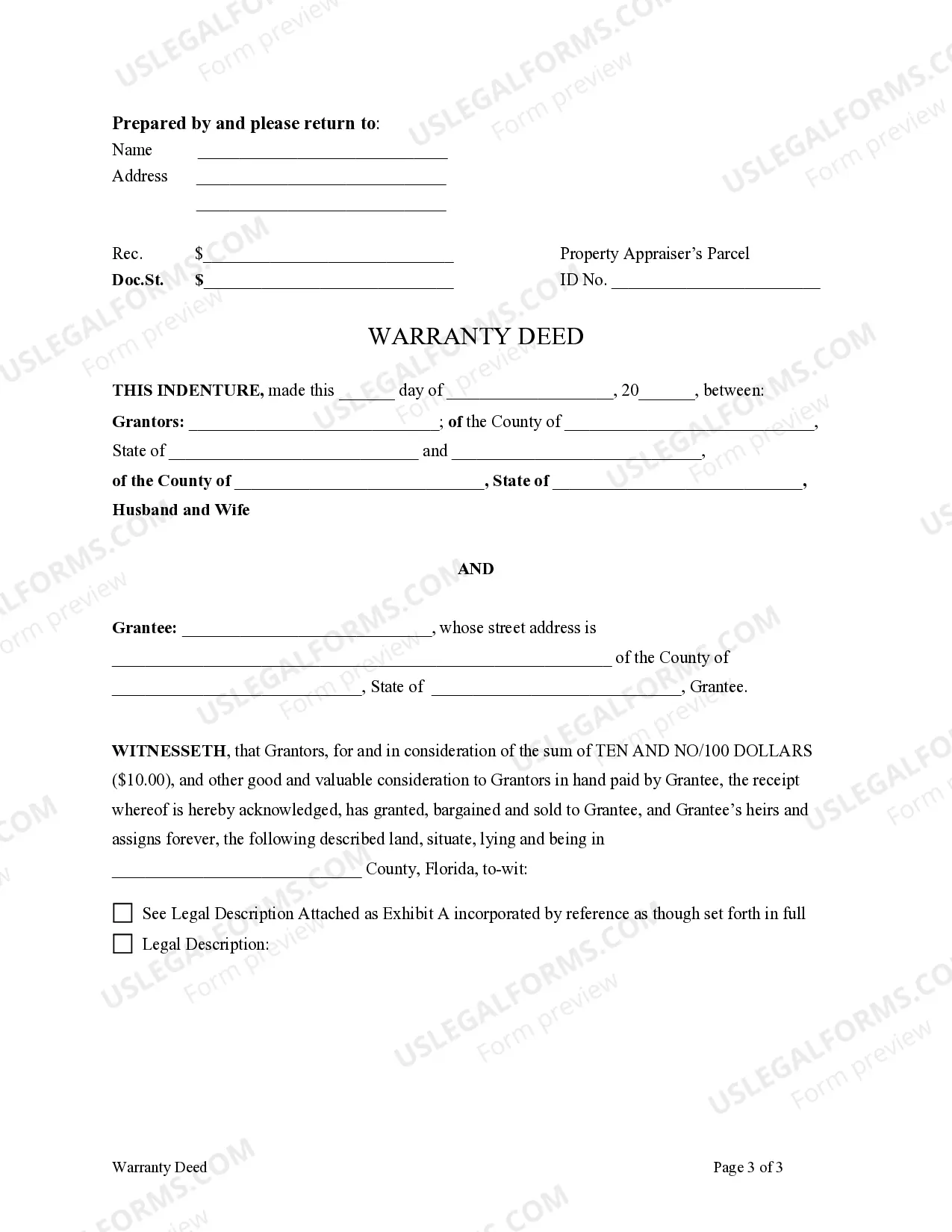 Preview Warranty Deed to Child Reserving a Life Estate in the Parents