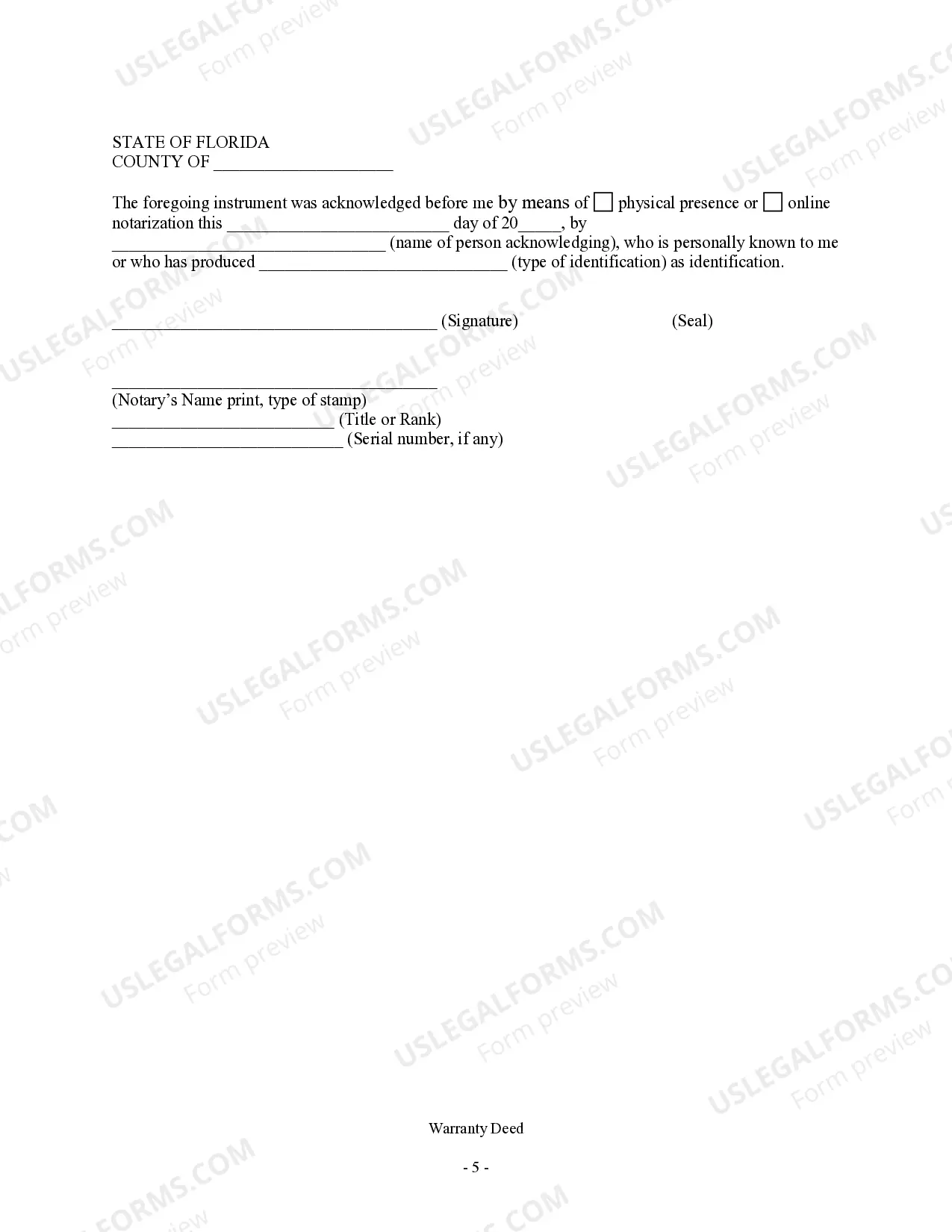Preview Warranty Deed - Individual to Individual with Reserved Life Estate
