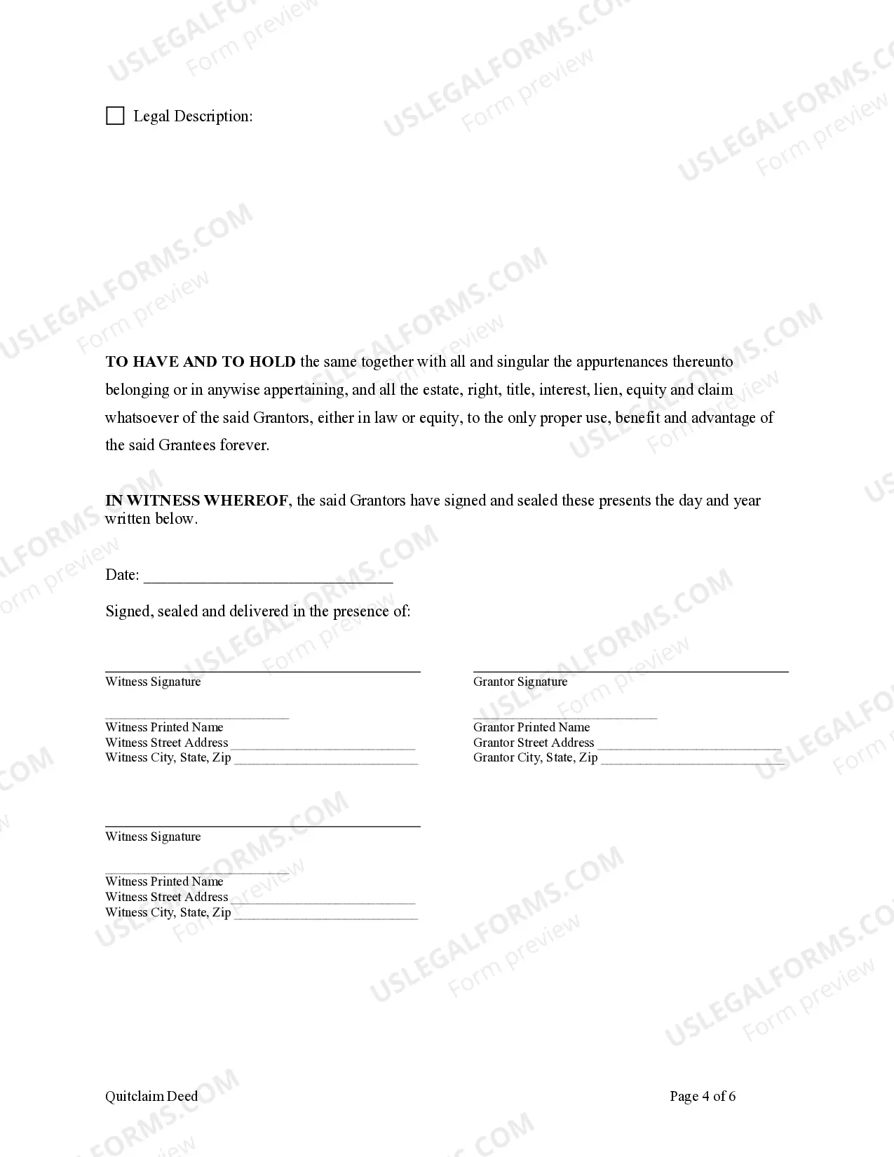 Preview Quitclaim Deed - Five Individuals to Husband and Wife