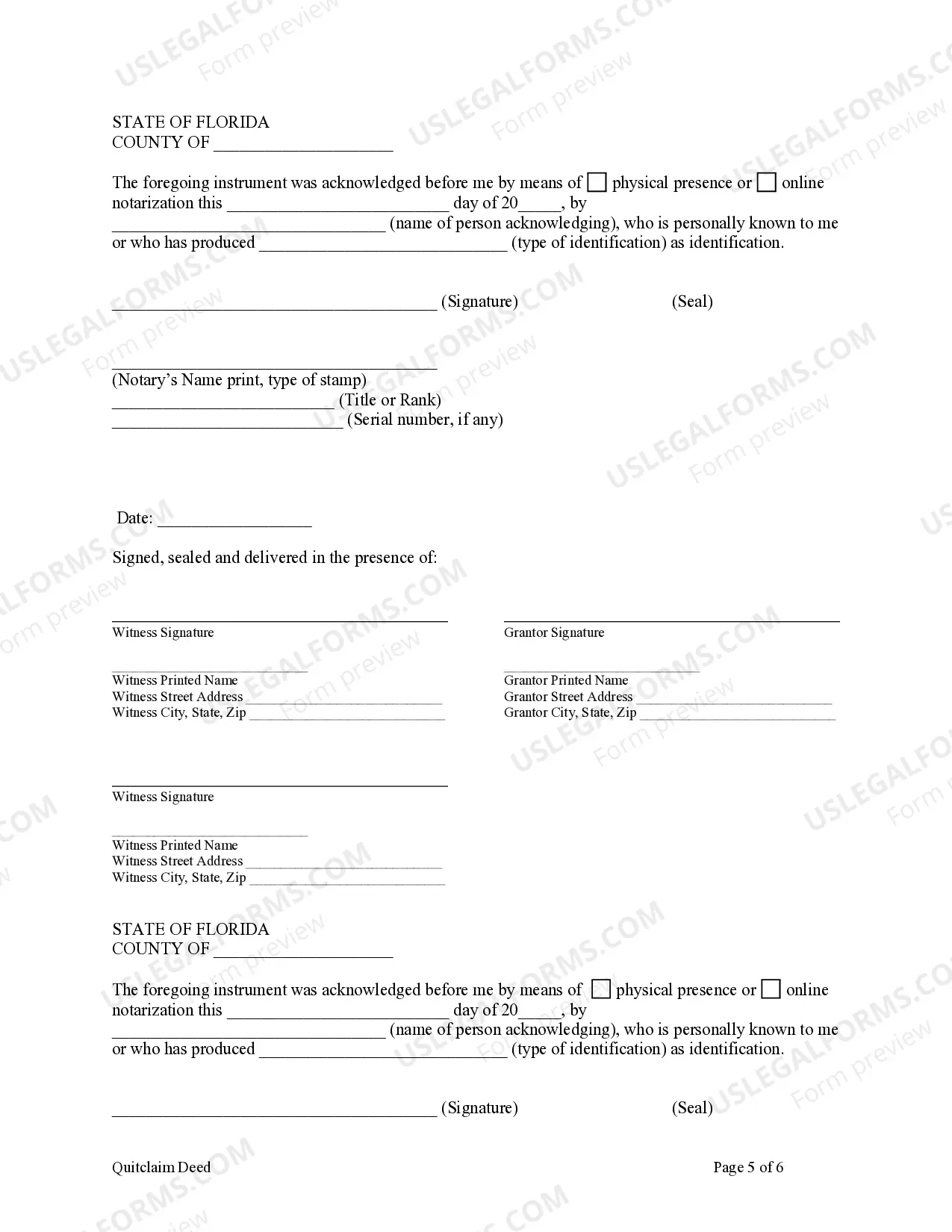 Preview Quitclaim Deed - Five Individuals to Husband and Wife