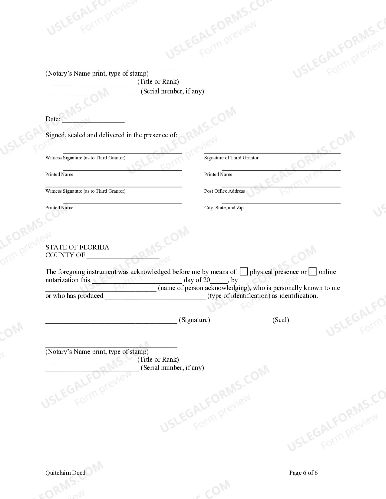 Preview Quitclaim Deed - Five Individuals to Husband and Wife
