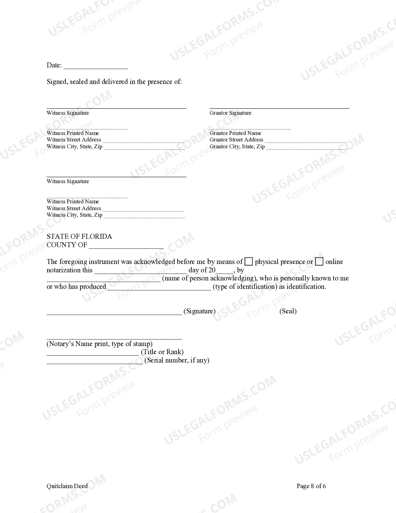 Preview Quitclaim Deed - Five Individuals to Husband and Wife