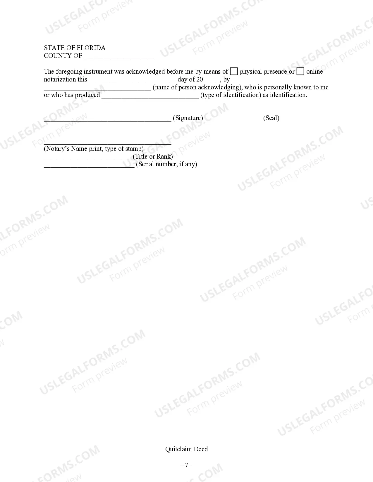 Preview Quitclaim Deed - Four Individuals to One Individual