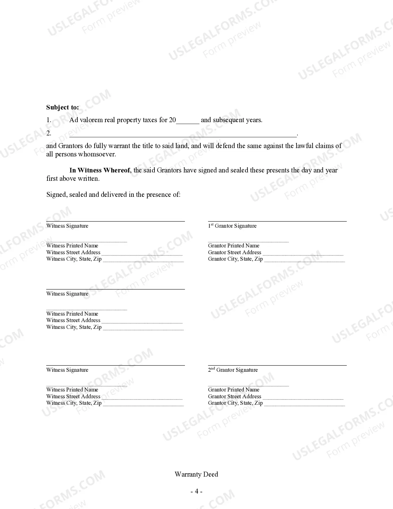 Preview Warranty Deed - Two Individuals to One Individual