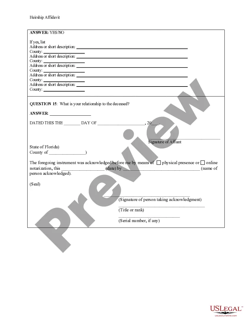 Get Heirship Affidavit - Affidavit of Heirs - Descent Preview Heirship Affidavit - Affidavit of Heirs - Descent