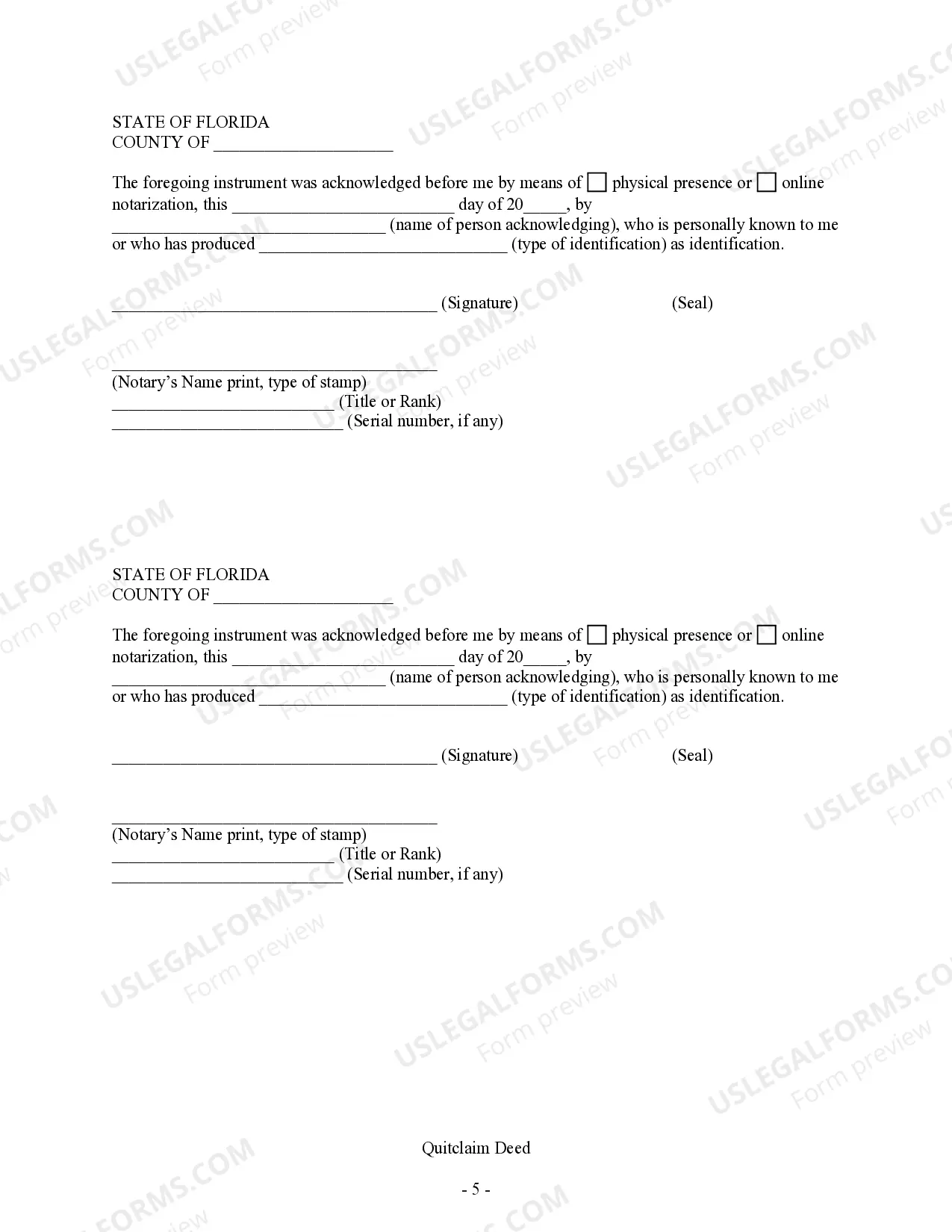 Preview Quitclaim Deed - Husband and Wife to Three Individuals
