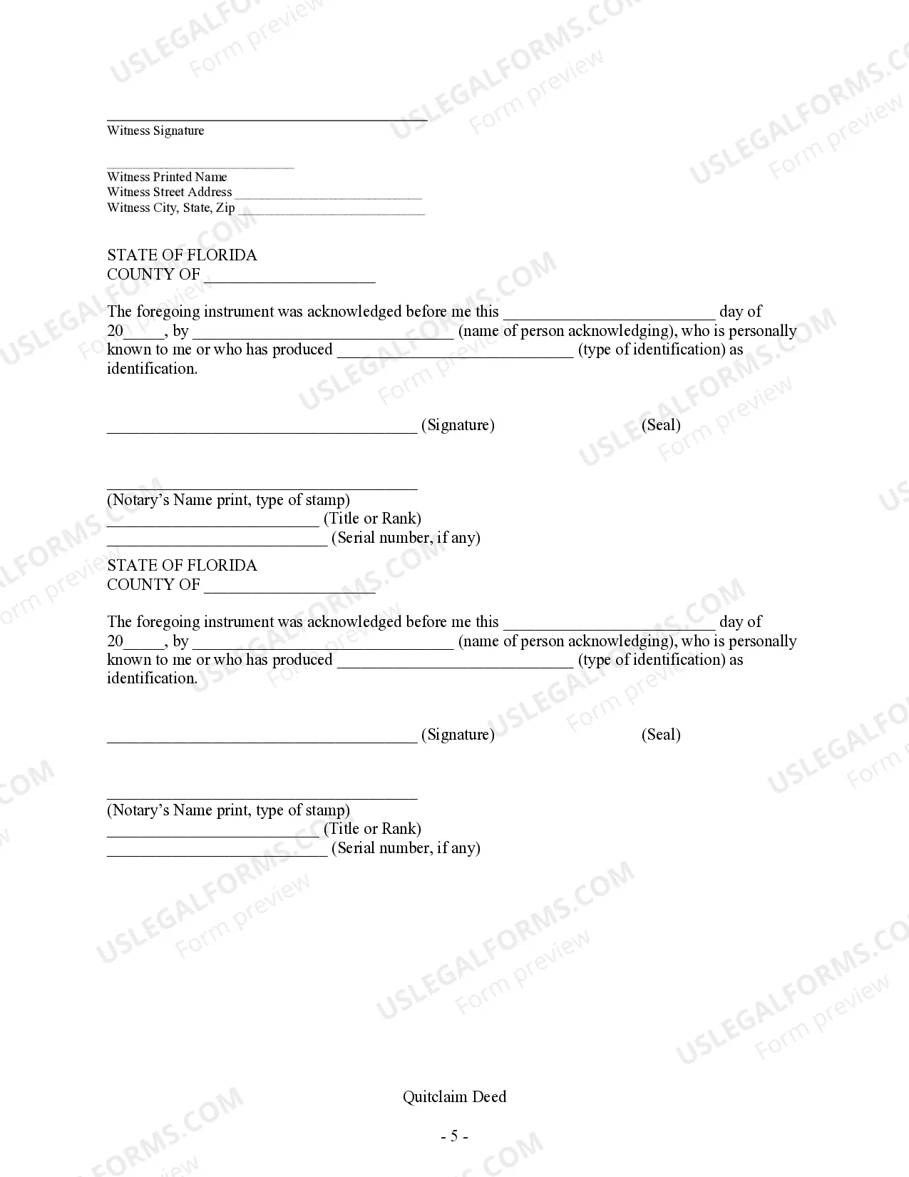 Preview Quitclaim Deed - Two Individuals to Four Individuals